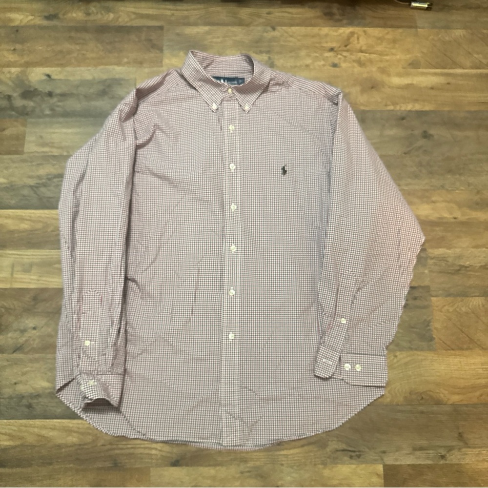 Ralph Lauren Men's Red Checkered Button Down Shirt